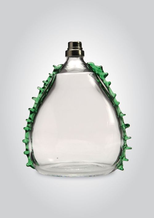 Nabelflasche mit Glasauflage Zinnversch.